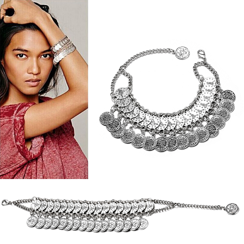 Ethnic Fashion Co In - Moedas ajustáveis Pulseiras com borla para