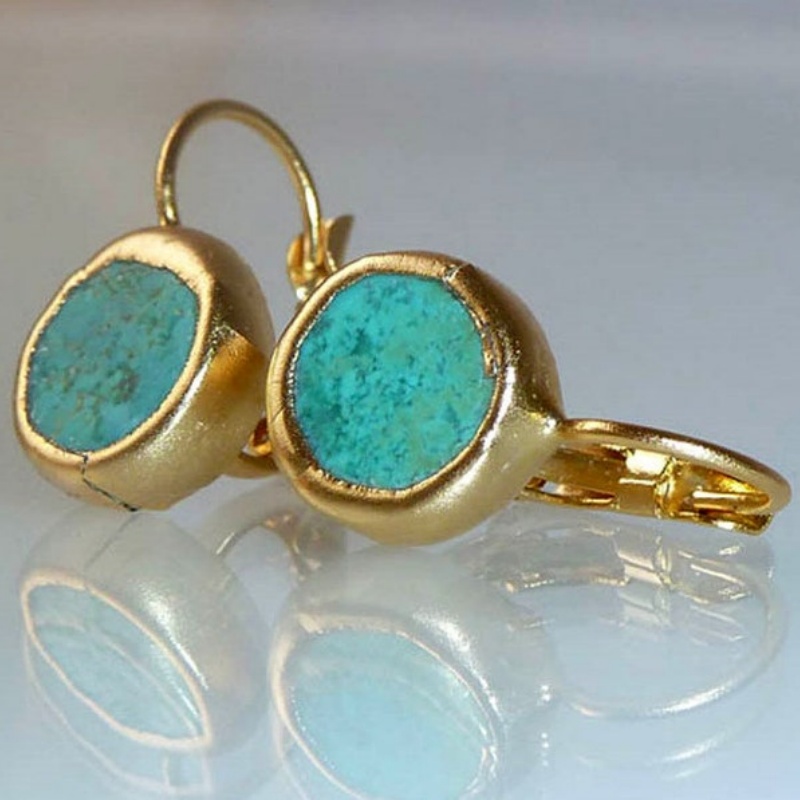 Brincos Dangle de Pedra de Res - Ethnic Fashion India avaliação e preço